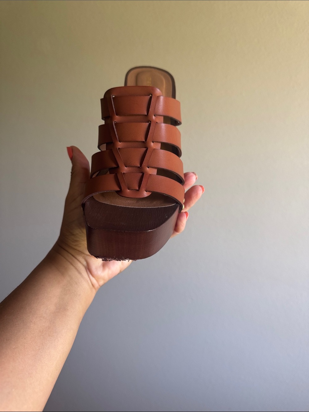 Madden Girl Brown Braided-Style Platform Sandals - Picture 8 of 9